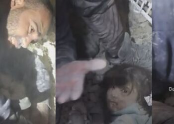 “Babi është këtu, mos u shqetëso”, momenti rrënqethës kur vajza nxirret gjallë nga rrënojat në Siri (video)