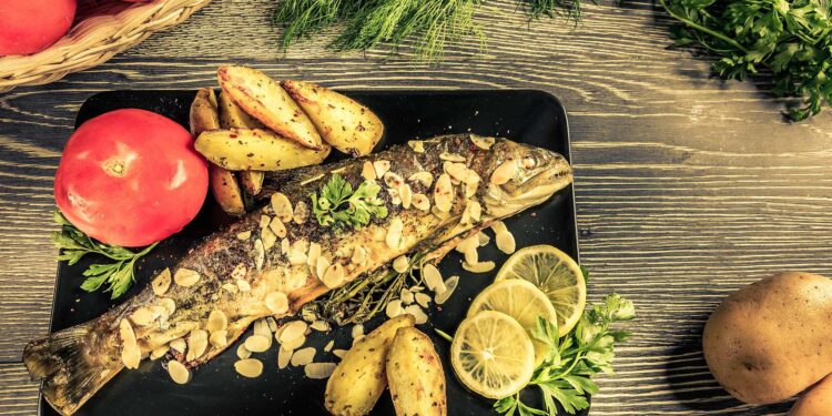 Receta e ditës, troftë me bajame