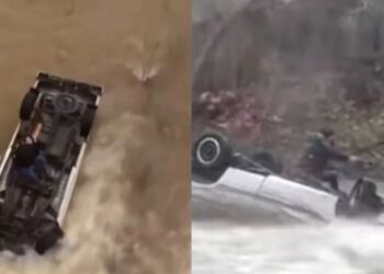 Pamje të rënda, shpëtohet pas 14 orësh gruaja e bllokuar në automjetin e zhytur në ujë