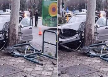 Aksident në Tiranë/ Dy makina përplasen me njëra-tjetrën, një i plagosur (Video)