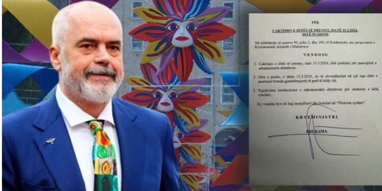 Jo vetëm Dita e Verës! Rama firmos pushim dhe 15 marsin (Vendimi)