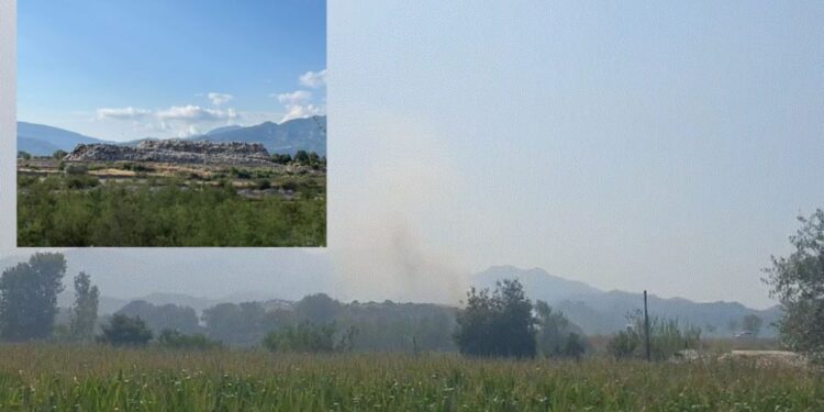 Zjarr në landfillin pranë inceneratorit të Elbasanit!