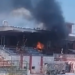 Zjarr në stadiumin e Korçës, flakët përfshijnë tribunën