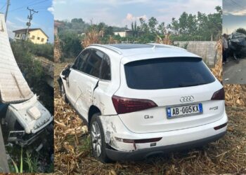 Aksidenti i frikshëm në Elbasan/ Trajleri përplas dy makina dhe përfundon në kanal, arrestohet shoferi