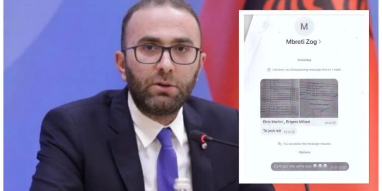 “Të jesh mirë…”/ Kërcënim? Bardhi publikon mesazhet me emrin e Ervis Martinajt që i mbërritën në telefon